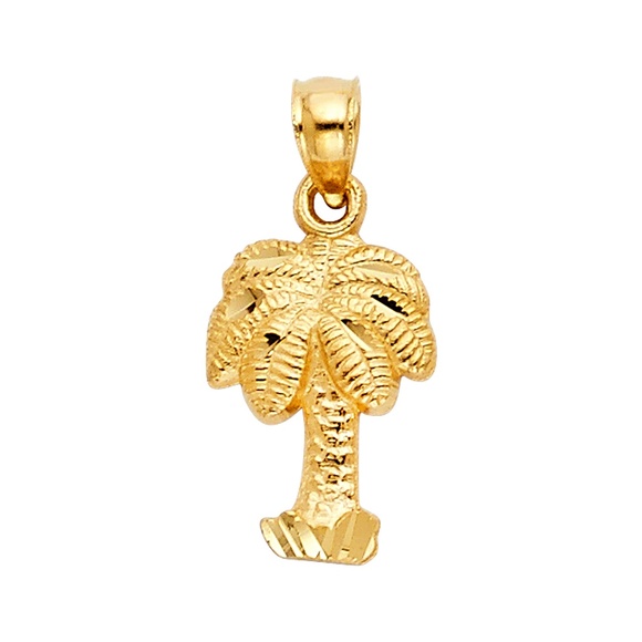 14K Yellow GoldPalm Tree Pendant